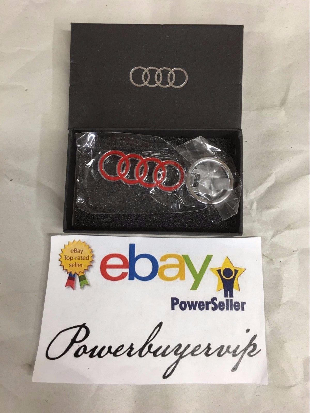 AUDI Keychain Metal Alloy Keyring, Key Chain, Keyfob, W/Gift Box NO SALES TAX - Click Image to Close